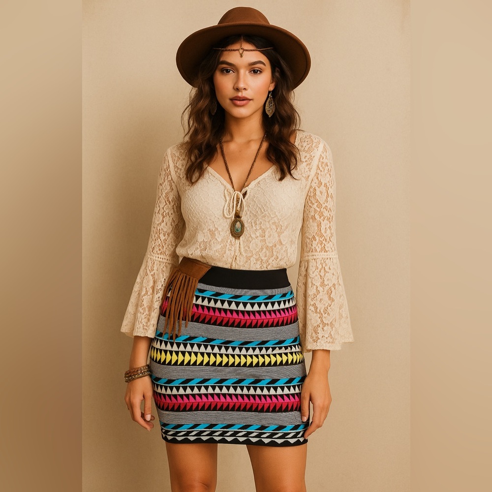 Stella Colorful Skirt | Stretchy Waistband | Sz 14